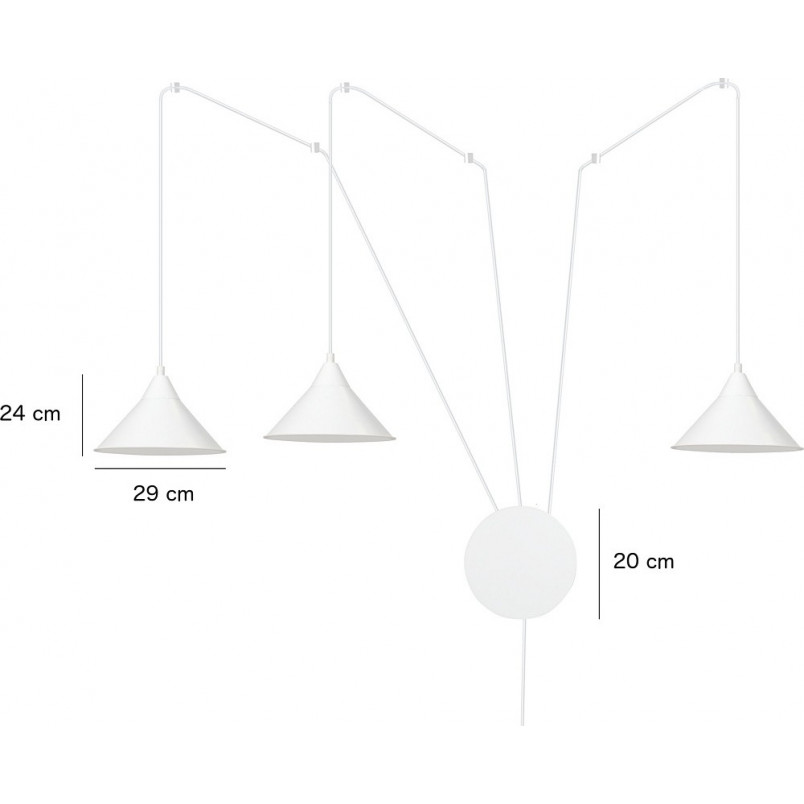 Lampa wisząca Abramo III czarna - Emibig | Loftowa, 3 punkty