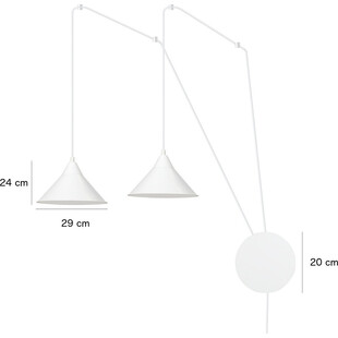 Lampa wisząca podwójna na wysięgnikach Abramo II biała marki Emibig