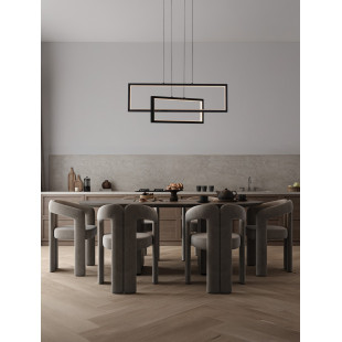Lampa wisząca LED Siala - Nowoczesny design, 70cm, Czarna