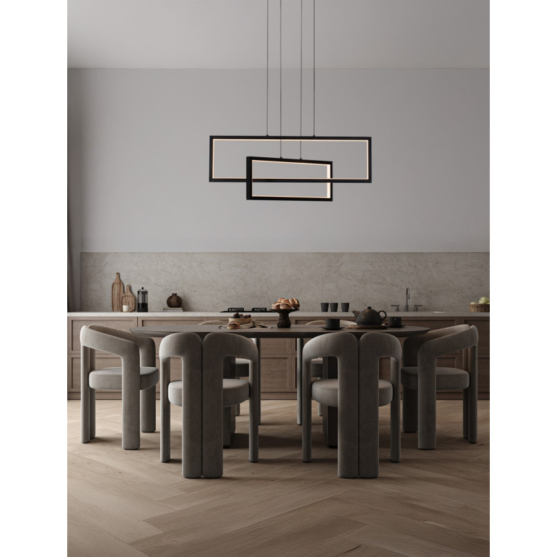Lampa wisząca LED Siala - Nowoczesny design, 70cm, Czarna