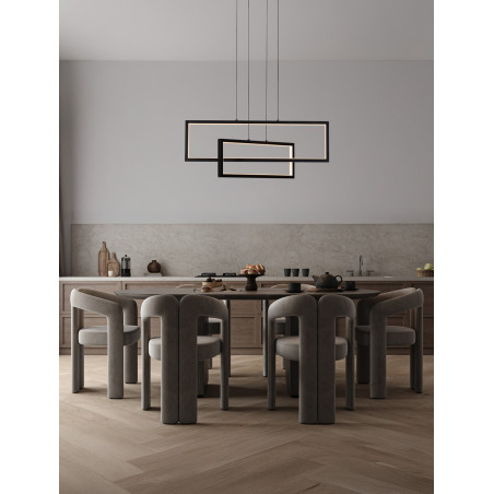 Lampa wisząca LED Siala - Nowoczesny design, 70cm, Czarna