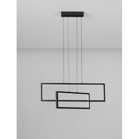 Lampa wisząca LED Siala - Nowoczesny design, 70cm, Czarna