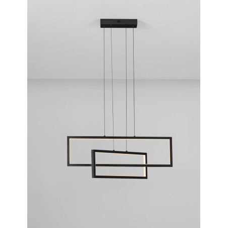 Lampa wisząca LED Siala - Nowoczesny design, 70cm, Czarna