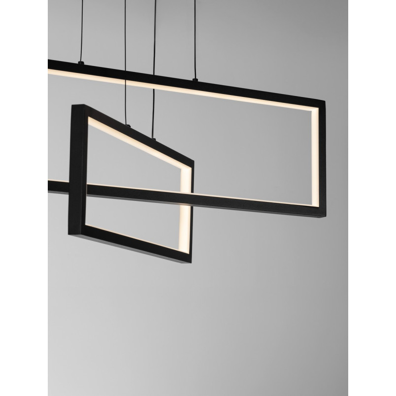 Lampa wisząca LED Siala - Nowoczesny design, 70cm, Czarna