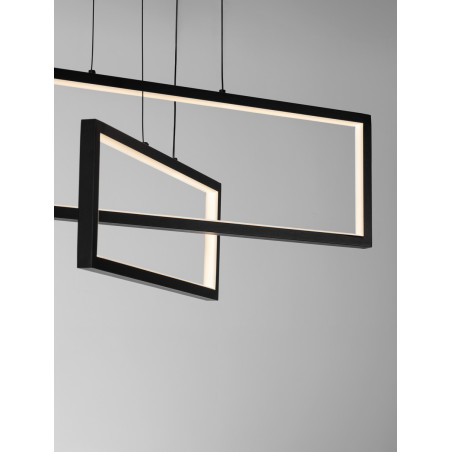 Lampa wisząca LED Siala - Nowoczesny design, 70cm, Czarna