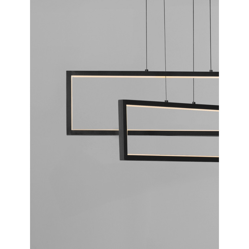 Lampa wisząca LED Siala - Nowoczesny design, 70cm, Czarna