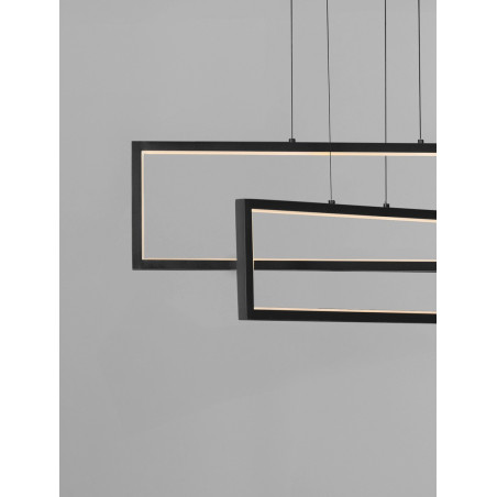 Lampa wisząca LED Siala - Nowoczesny design, 70cm, Czarna
