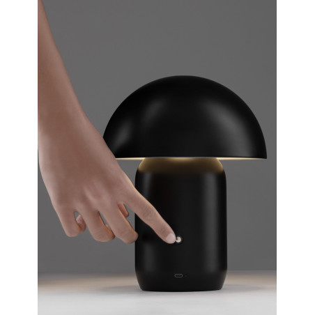 Lampa stołowa LED Sopi: Czarny grzybek ze ściemniaczem | Decolab24