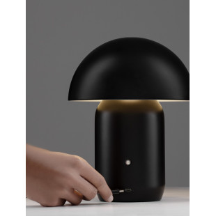 Lampa stołowa LED Sopi: Czarny grzybek ze ściemniaczem | Decolab24