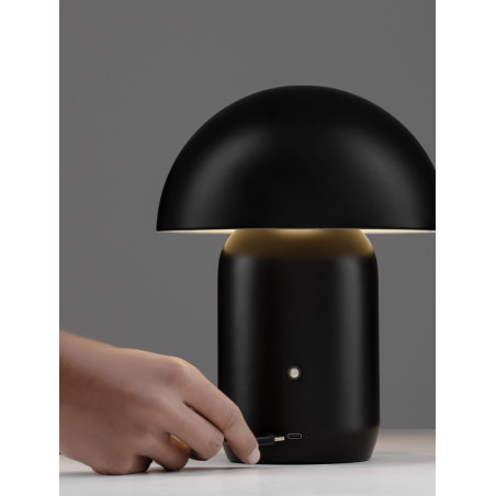 Lampa stołowa LED Sopi: Czarny grzybek ze ściemniaczem | Decolab24