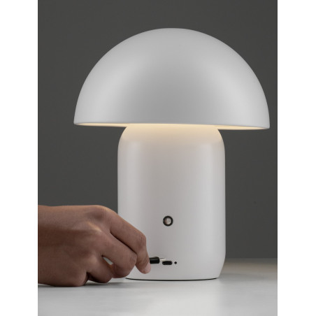Lampa stołowa Sopi LED biała - Grzybek ze ściemniaczem | Decolab24