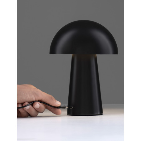 Lampa stołowa Danae LED - Czarna, Grzybek, Ściemnianie
