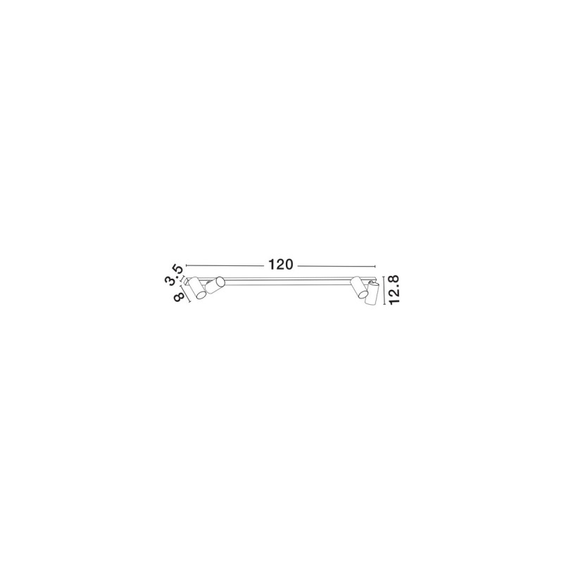 Reflektor sufitowy 4 punktowy Soko 120cm czarny - Decolab24