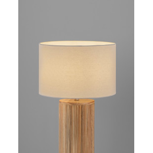Lampa stołowa drewniana Nautra | Biały abażur z wikliny | Decolab24