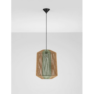 Lampa boho Rora - sznurkowa, brązowo-zielona | Decolab24