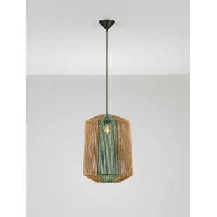 Lampa boho Rora - sznurkowa, brązowo-zielona | Decolab24