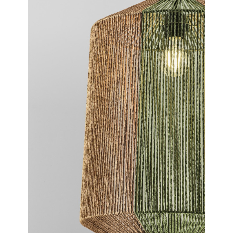 Lampa boho Rora - sznurkowa, brązowo-zielona | Decolab24