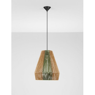 Lampa wisząca boho Denroi - brązowo-zielona | Decolab24
