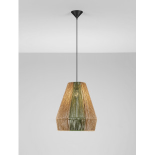 Lampa wisząca boho Denroi - brązowo-zielona | Decolab24