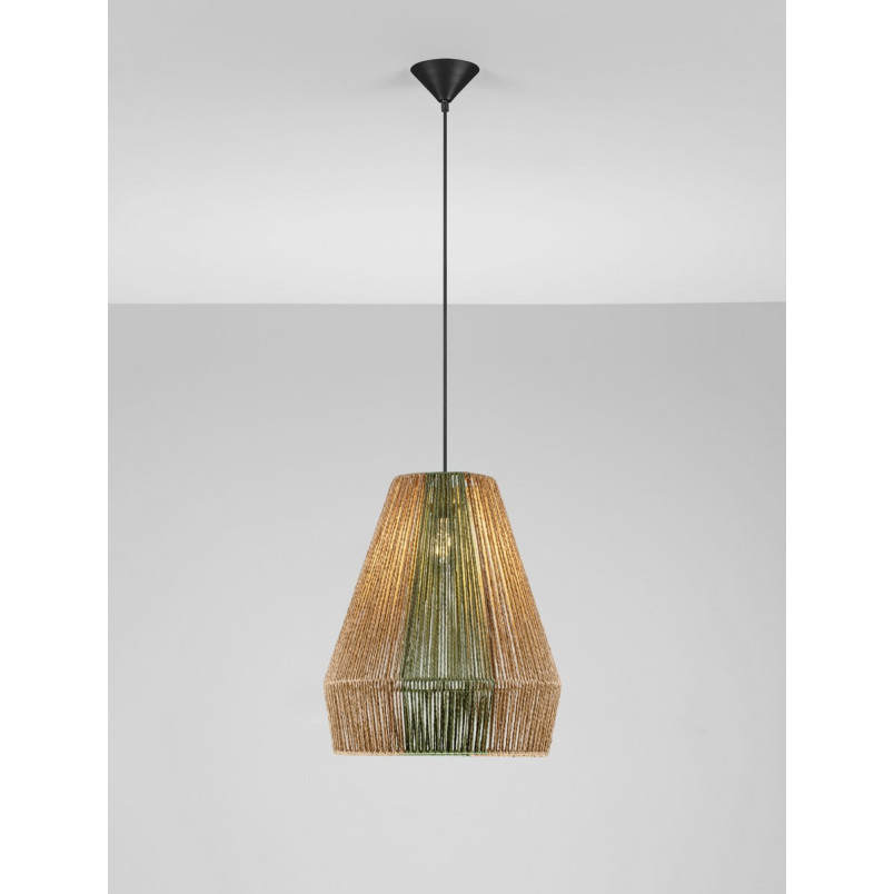 Lampa wisząca boho Denroi - brązowo-zielona | Decolab24