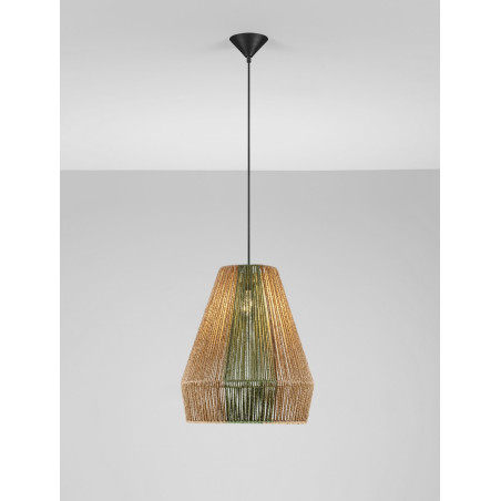 Lampa wisząca boho Denroi - brązowo-zielona | Decolab24