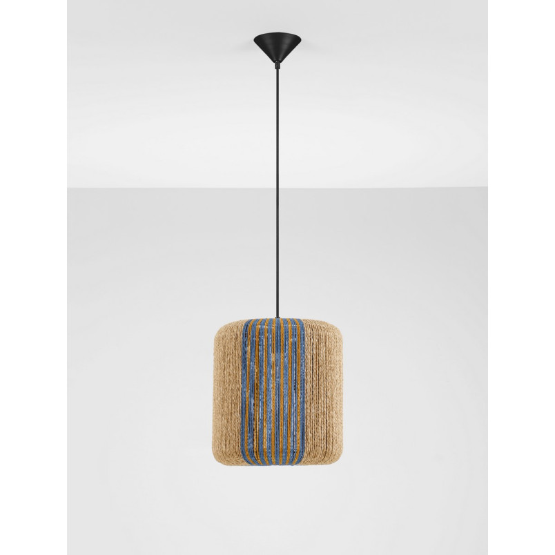 Lampa wisząca boho Bayab | Brązowo-niebieska | Decolab24