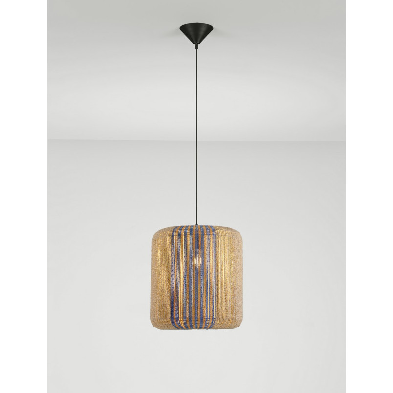 Lampa wisząca boho Bayab | Brązowo-niebieska | Decolab24