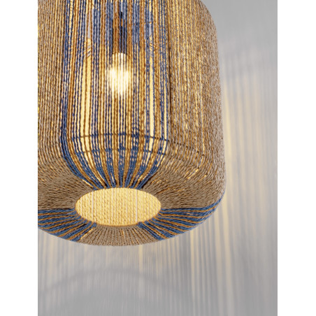 Lampa wisząca boho Bayab | Brązowo-niebieska | Decolab24