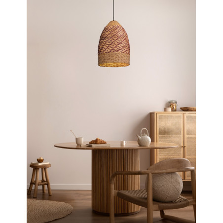 Lampa wisząca boho Pimam | Brązowo-czerwona | Decolab24