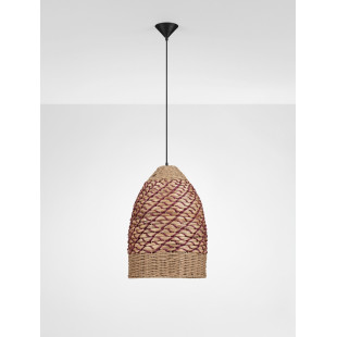 Lampa wisząca boho Pimam | Brązowo-czerwona | Decolab24