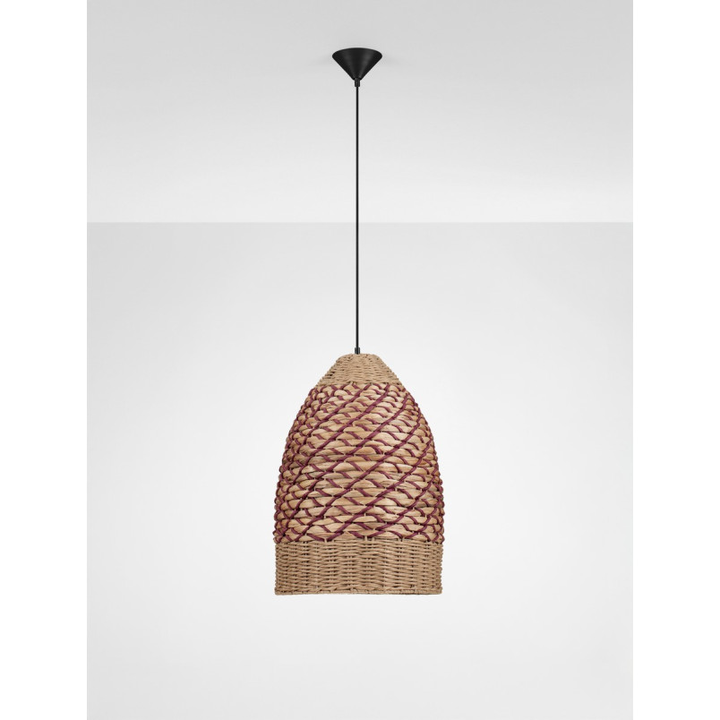 Lampa wisząca boho Pimam | Brązowo-czerwona | Decolab24