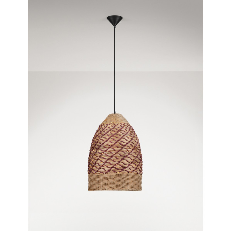 Lampa wisząca boho Pimam | Brązowo-czerwona | Decolab24