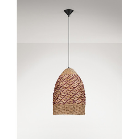 Lampa wisząca boho Pimam | Brązowo-czerwona | Decolab24