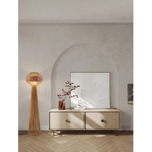 Lampa boho stojąca Lira | Brązowo-czerwona | Decolab24
