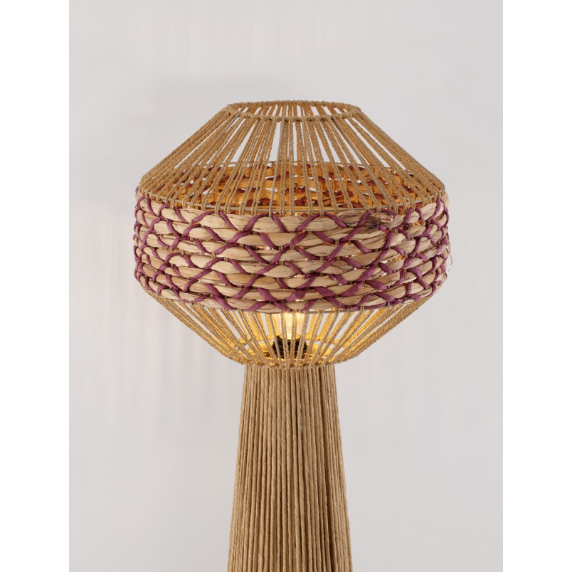 Lampa boho stojąca Lira | Brązowo-czerwona | Decolab24