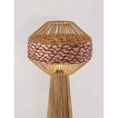 Lampa boho stojąca Lira | Brązowo-czerwona | Decolab24