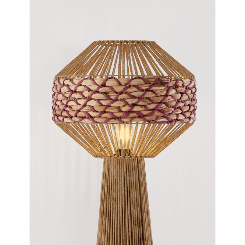Lampa boho stojąca Lira | Brązowo-czerwona | Decolab24