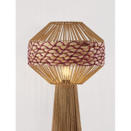 Lampa boho stojąca Lira | Brązowo-czerwona | Decolab24