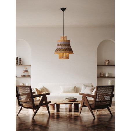 Lampa Wisząca Boho Danme | Brązowo-Niebieska | Decolab24