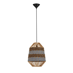 Lampa wisząca boho Sopco | Brązowo-niebieska | Decolab24