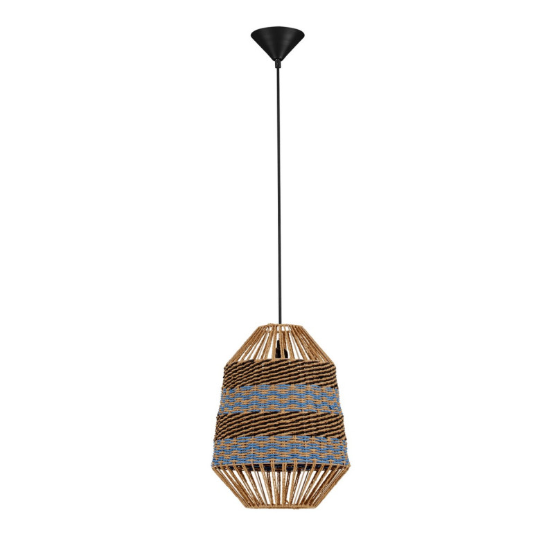 Lampa wisząca boho Sopco | Brązowo-niebieska | Decolab24