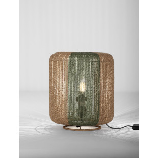 Lampa boho Limia | Brązowo-zielona, 33cm | Decolab24