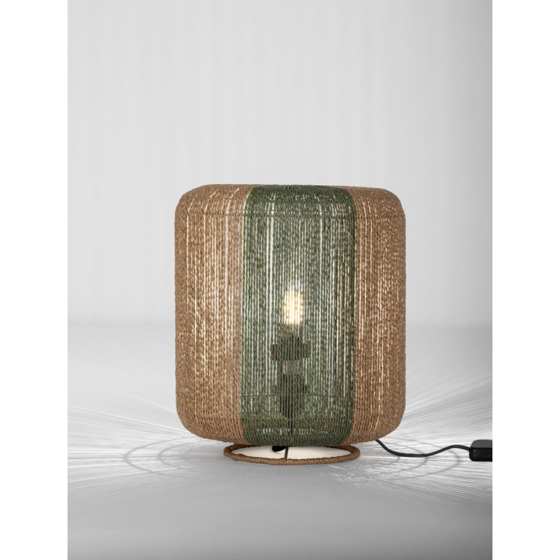 Lampa boho Limia | Brązowo-zielona, 33cm | Decolab24