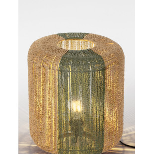 Lampa boho Limia | Brązowo-zielona, 33cm | Decolab24