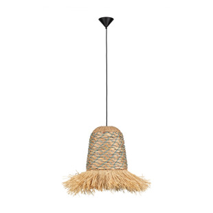 Lampa Boho Wisząca Lorseo | Rafia & Niebieski | Decolab24
