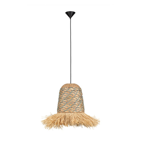Lampa Boho Wisząca Lorseo | Rafia & Niebieski | Decolab24