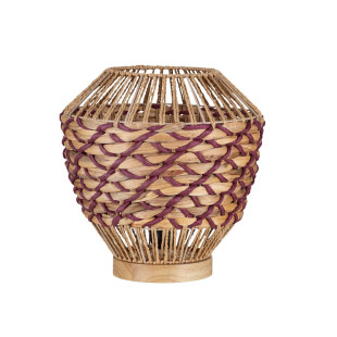 Lampa stołowa boho Coja | Drewno, trawa morska | Decolab24
