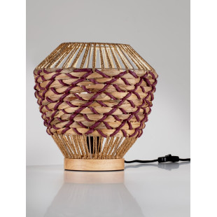 Lampa stołowa boho Coja | Drewno, trawa morska | Decolab24