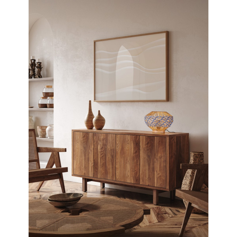 Lampa stołowa boho Coja | Brązowo-niebieska | Decolab24