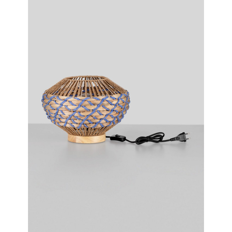 Lampa stołowa boho Coja | Brązowo-niebieska | Decolab24